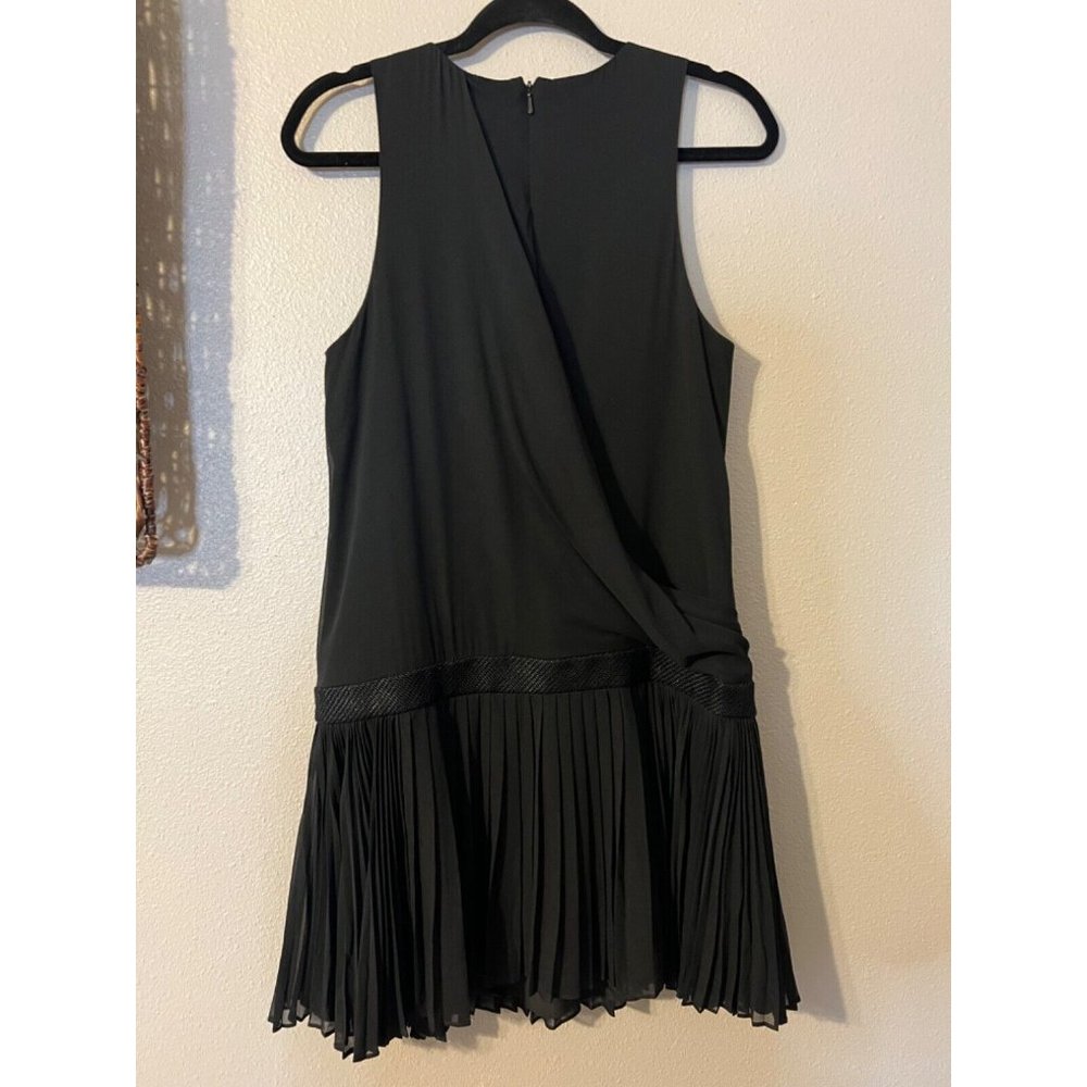 Rag & Bone Dress 6 Black Stretch Silk Rich Drape Pleat Trim - Picture 11 of 15